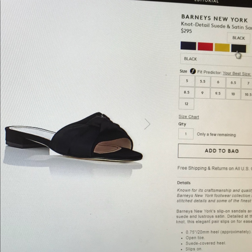 Barneys  satin suede slides, 8.5, Never worn with tags